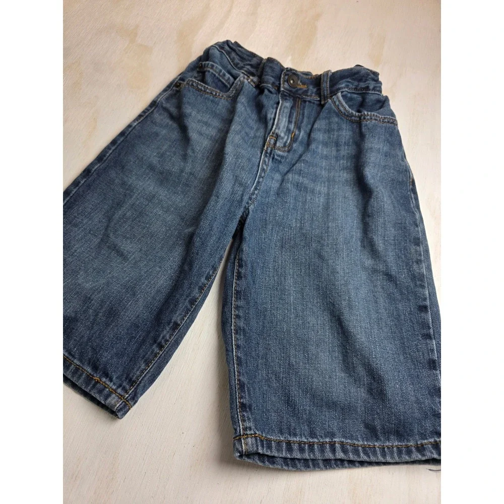 Childrens Place Boys Denim Shorts Size 10 Medium Wash Blue Adjustable Waist Y2K